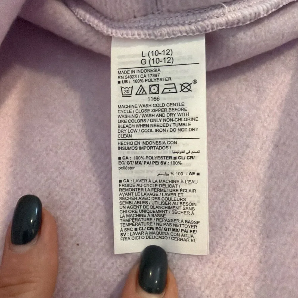 NWT Sweater-Fleece Half-Zip Tunic Sweater Lilac 10/12